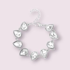 Paparazzi Silver Teardrop Crystal Bracelet